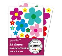 Set d’autocollants younikat Fleurs 35 petites fleurs I autocollants Flower-Power pour scooter vélo ordinateur portable téléphone autocollants voiture I résistant aux intempéries I kfz156