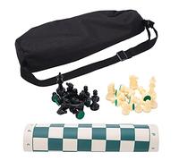 Set d’échecs Pliable Portable en PVC, Jeu d’échecs transportable avec Sac à Fermeture éclair, Plateau de Jeu Compact de 34 x 34 cm, idéal pour Jouer à l’intérieur comme à