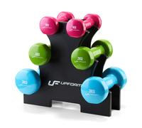 Set d’haltères fitness en vinyle 12 kg avec support - UpForm