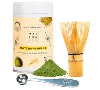 Set d’initiation au thé Matcha à la Vanille - Kit Thè vert avec cuillère doseuse et fouet en bambou - Qualité cérémonielle 100% biologique