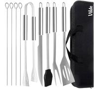 Set d’Outils Barbecue 10pcs Acier Inoxydable avec Étui Accessoires BBQ
