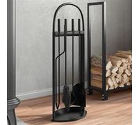 Set d’outils de cheminée 5 pcs 23x15x66 cm acier Noir G