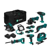 Set d’outils Plate-forme de batteries 20V - 2.0Ah | Incl. 7 machines, 4 batteries et 2 chargeurs