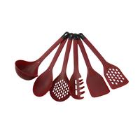 Set d’Ustensiles de Cuisine 6 Pièces en Silicone, Support, Bordeaux