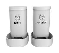 Set Da 2 Mangiatoie Automatiche - Dispenser Alimentazione Antiversamento per Pollame | Scatola Di Alimentazione A Parete per Conigli, Gatti E, Polli E Anatre | Kit 2 Pezzi