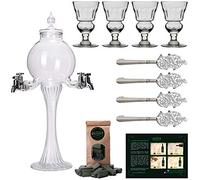 Set d'Accessoires Absinthe | 1x Fontaine à Absinthe | 4x Verres à Absinthe | 4x Cuillères à Absinthe | 1x Sachet de Sucre