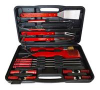 Set d'accessoires Barbecue - 18 pcs - Acier Inoxydable - Lavable - Mallette d'accessoires