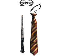 Set d'accessoires d'apprentis sorciers pour Halloween 3 pièces brun-rouge-doré