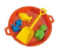 Set d'accessoires de plage : 1 grand tamis 1 pelle 3 moules (coloris aléatoire) G
