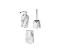 - Set d'accessoires de salle de bain design marbre Onyx - Blanc - Onyx