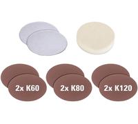 Einhell Accessoires pour polisseuse - 6 disques (2x60,2x80,2x120), 2 bonnets synthétiques, 1 mousse
