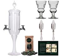 Set d'Accessoires pour Absinthe de ALANDIA | 1x Fontaine à Absinthe | 2X Verres avec Reservoir | 2X Cuillères | 1x Sucre