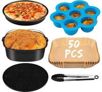 Set d'accessoires pour friteuse, friteuse 5.5L XXL Moule à gâteaux accessoires pack de 6, pour friteuse LCOSORI COSORI NINJIA CECOTEC INNSKY PHILIPS 5.5L