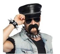 Boland 33208 - Set Rocker pour déguisements, accessoires pour carnaval, set de déguisement, casquette, chaîne, bracelet, barbe et lunettes de fête, fête de carnaval, JGA
