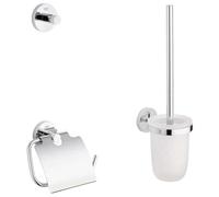 Set d'accessoires salle de bain - GROHE - 40407001 - Chrome StarLight - Verre et métal - Fixations cachées