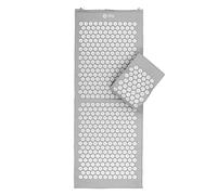Set d'acupression VITAL XL: tapis d'acupression (130 x 50 cm) et coussin d'acupression (33 x 28 cm) + sac en nylon. Housse 100% coton et fleurs hypoallergénique I GRIS ARDOISE