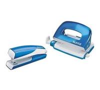 Leitz Set d'agrafage WOW - Bleu - 1 agrafeuse, 1 perforateur, 1000 agrafes n°10 Bleu G