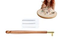 Set d'Aiguilles à Crochet - Outil à Filetage avec Manche en Bois,Aiguilles à Perles pour Broderie - Pour Adulte Débutant Créative Passionné DIY Loisir Artisanat Séquin Cadeau Idéal