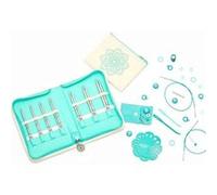 KNITPRO The Mindful Collection Kindness Set Austauschbare Edelstahlnadeln 10 cm, Blaugrün & Ecru, KP36311, Large