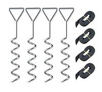 Set d'ancrage pour Trampoline, À Toute épreuve Trampoline kit d'ancrage, Kit d'ancrage au Sol avec 4 Sardines et Sangles, d'Ancrage Au Sol pour Trampoline Jardin Camp