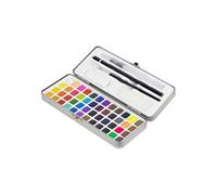 Kit pour peinture ECD Germany Set d'Aquarelle 48 Couleurs Métalliques/Fluorescentes, Boîte Portable,