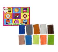 Set d'artiste pâte à modeler plastique 10 couleurs