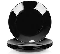 Set d'Assiettes à Dessert Vilde - En Verre Opale - 18 x 18 x 2 cm - Noir