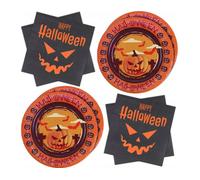 Set d'assiettes jetables et de serviettes pour Halloween 20 pièces