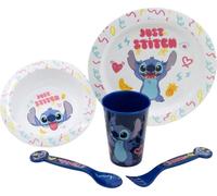 Set d'assiettes Lilo & Stitch Passe au micro-ondes Vaisselle pour enfants 5 pièces avec fond antidérapant