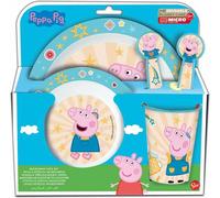 Set d'assiettes Peppa Pig -Micro-ondes Vaisselle pour enfants 5 pièces avec fond antidérapant