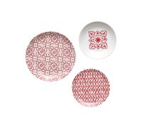 SET D'ASSIETTES POUR 6 'LE MAIOLICHE' "TIFFANY" Bright Red