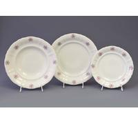 Set d'assiettes, Sonata, bols, porcelaine blanche, Leander, 18 pcs