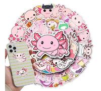 Set d'autocollants Axolotl - Autocollants Axolotl drôles autocollants en vinyle imperméables Axolotl | Paquet d'autocollants Axolotl de 50 pièces, motifs axolotl vifs, autocollants en vinyle