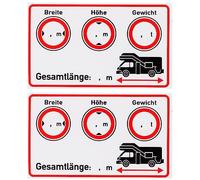 Set d'autocollants pour le cockpit de la caravane, 2 pcs, 10 x 6 cm, film inscriptible et autocollant, Camper Van Remarque autocollant dimensions du véhicule longueur x largeur x hauteur x poids