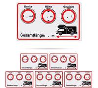 Set d'autocollants pour le cockpit de la caravane, 6 pcs, 10 x 6 cm, film inscriptible et autocollant, Camper Van Remarque autocollant dimensions du véhicule longueur x largeur x hauteur x poids