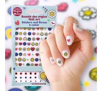 Set d'autocollants pour les ongles Smiley - 72 autocollants + 24 petites pierres - Officiellement sous licence