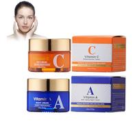 Set Day and Night Cream, Enriched with Vitamin C, Moisturizing & Firming Anti-Aging Care, Moisturizing Firming Cream, Hydratation et Nutrition, Convient à Tous les Types de Peau