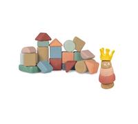 - Set de 1 coffret de 20 blocs de construction avec 1 jouet à empiler Reine en liège pour tout-petits - Dès 18 mois