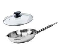 Set de 1 poêle de 20 cm en inox et couvercle en verre Fackelmann Eterna