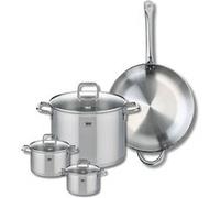 Set de 1 Poêle de cuisson 32 cm et 3 faitouts 12, 14 et 26 cm Elo Profi Citrin Gris