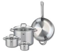 Set de 1 Poêle de cuisson 32 cm et 3 faitouts 12, 16 et 26 cm Elo Profi Citrin Gris