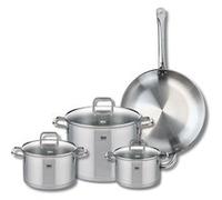 Set de 1 Poêle de cuisson 32 cm et 3 faitouts 16, 20 et 26 cm Elo Profi Citrin Gris