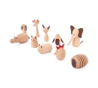 Set de 10 animaux en bois beige TU