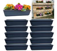 set de 10 bacs à fleurs Balconnière Insert adapté aux palettes Europe pour fleurs, herbes aromatiques et fruits 10 pièces 37cm