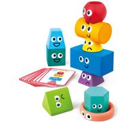 HaPe International – Jeu éducatif Set de 10 blocs à empiler Montessori en bois Beige dès 12 mois