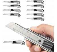 Set de 10 couteaux à moquette en aluminium Rosfix - Outils de coupe précis et durables