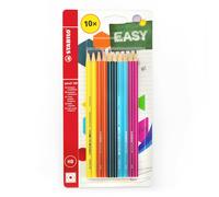 Set De 10 Crayons Graphites Hexagonaux STABILO Easy 160 HB En Blister