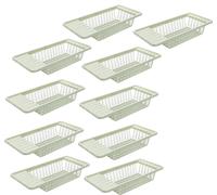 set de 10 égouttoirs en plastique - égouttoir de cuisine - 10 égouttoirs pour évier de cuisine - égouttoir grille passoire - égouttoir en couleur vert clair