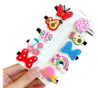 Set de 10 épingles à cheveux colorées pour enfants, faites à la main, métal et plastique, longueur 5-7 cm