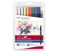 Tombow AB-10C-MANGA 1 Kit de 10 feutres pinceau à double pointes Shonen